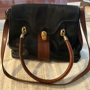 Valentina leather purse black and brown
